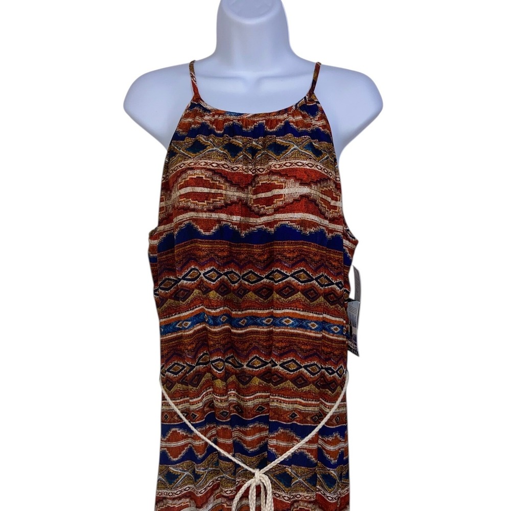 Karen Kane Canyonland Halter Maxi Dress Ethereal Tribal Resortwear Aztec M NEW‎ - Picture 12 of 16